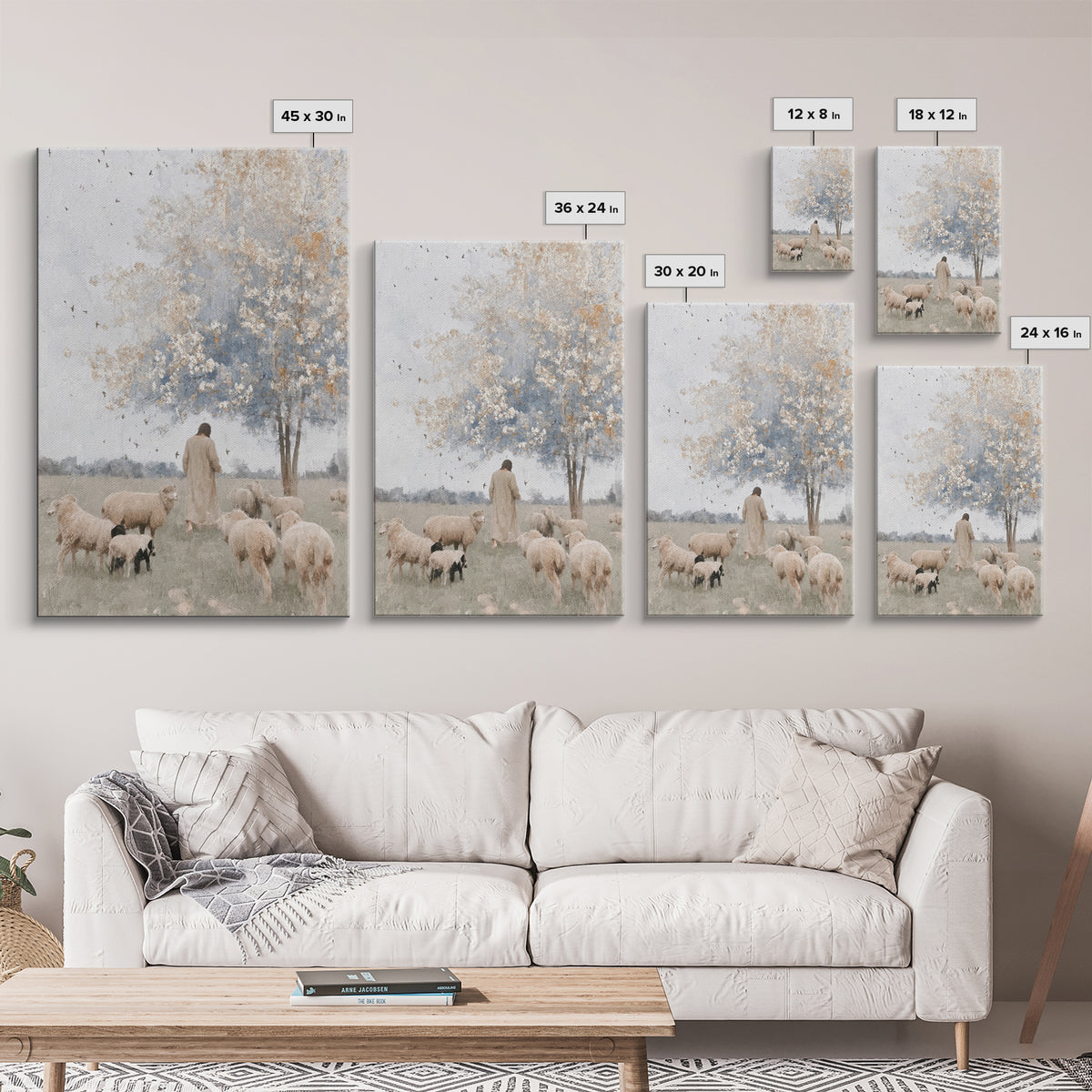 Skyward Meadow – Framed Canvas Print – Christian Wall Art – Jesus Painting – Christian Art Canvas – Subtle Christian Art – Christian Decor
