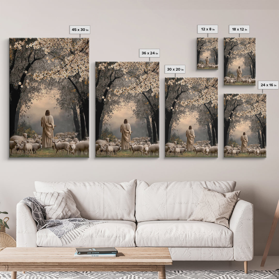 Blossom Path – Framed Canvas Print – Christian Art Canvas – Christian Art Print – Jesus Painting – Christian Wall Art – Christian Christmas