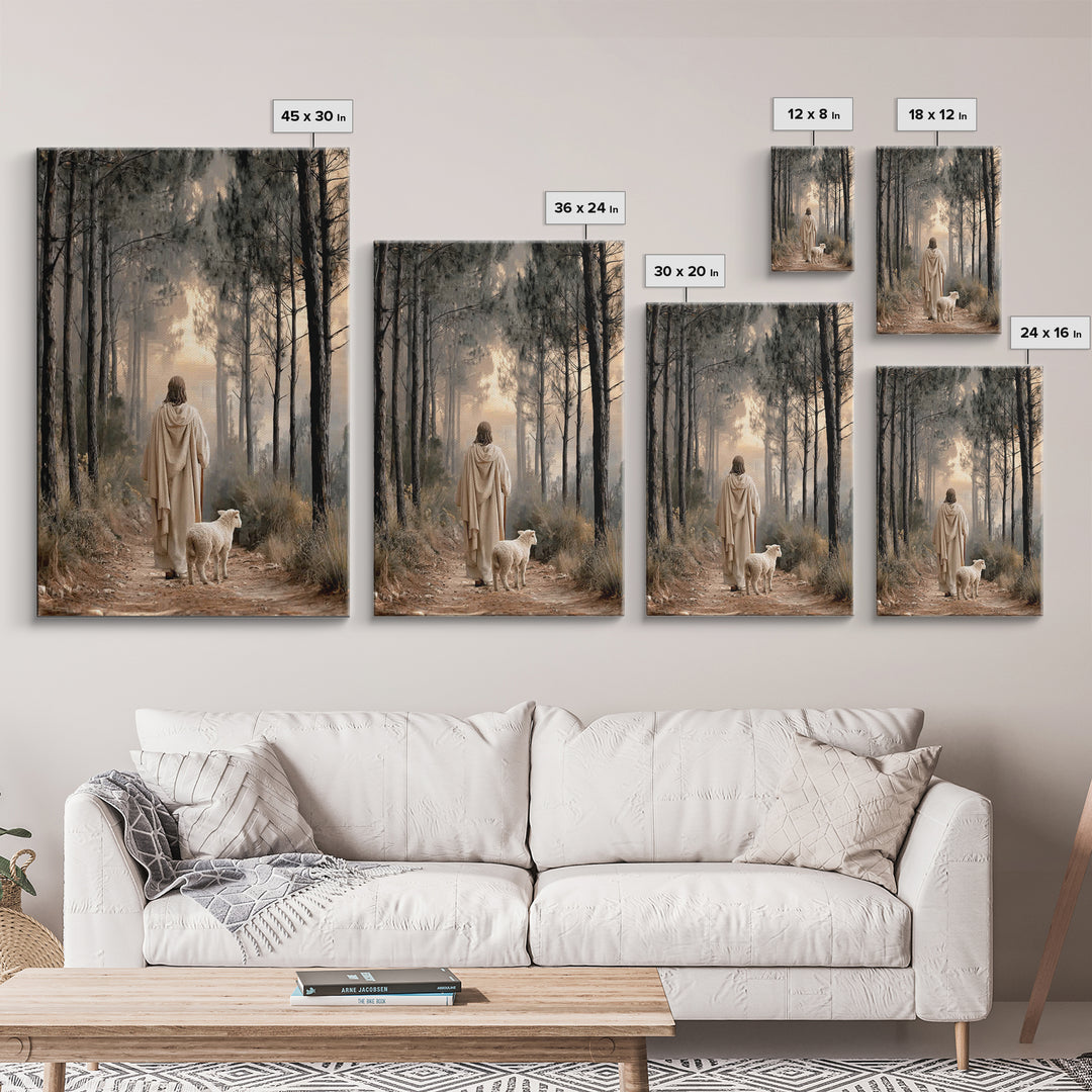 Autumn Ascent – Framed Canvas Print – Christian Wall Art – Jesus Painting – Christian Art Canvas – Minimalist Christian Art – Christian Dec