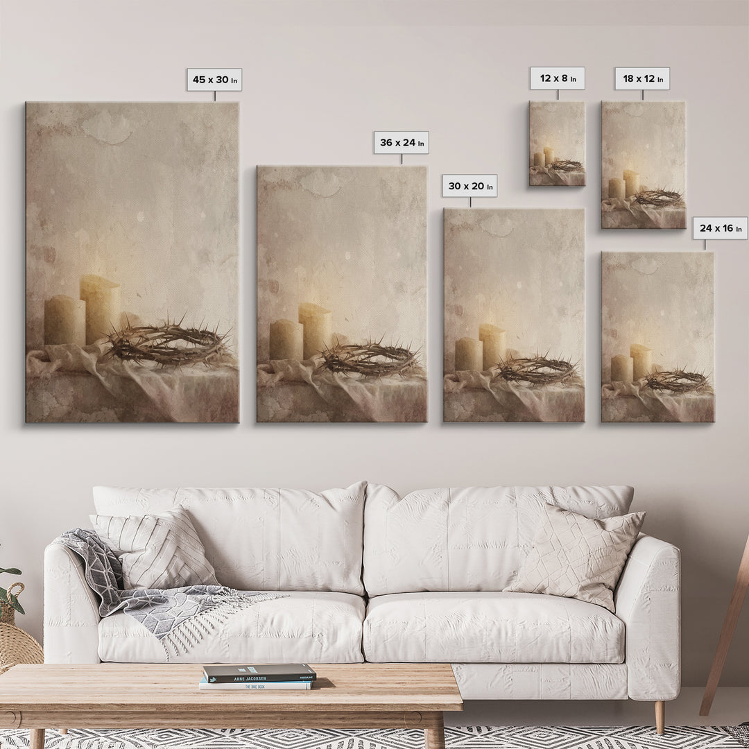 Quiet Sacrifice – Framed Canvas Print – Christian Art Canvas – Christian Wall Art – Subtle Christian Art – Christian Christmas Art