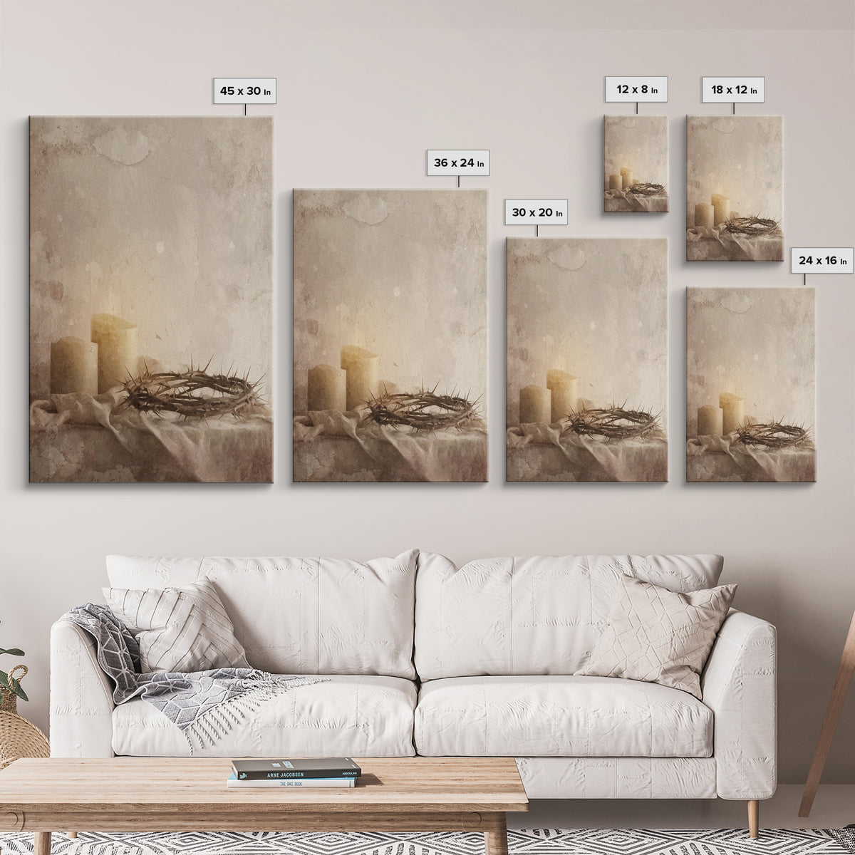 Quiet Sacrifice – Framed Canvas Print – Christian Art Canvas – Christian Wall Art – Subtle Christian Art – Christian Christmas Art