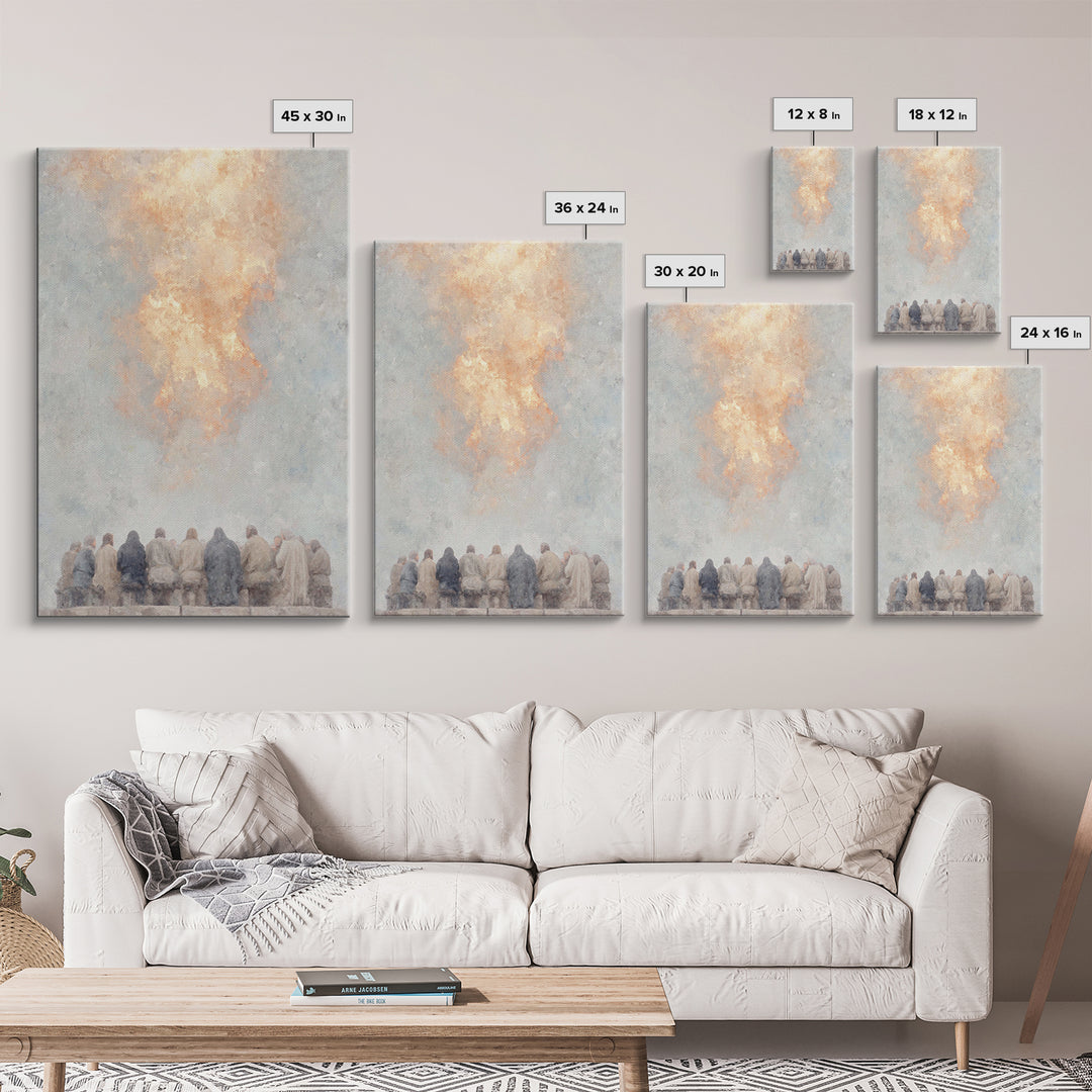 Pentecost Flame – Framed Canvas Print – Christian Wall Art – Christian Art Canvas – Christian Painting – Vintage Christian Art – Christian