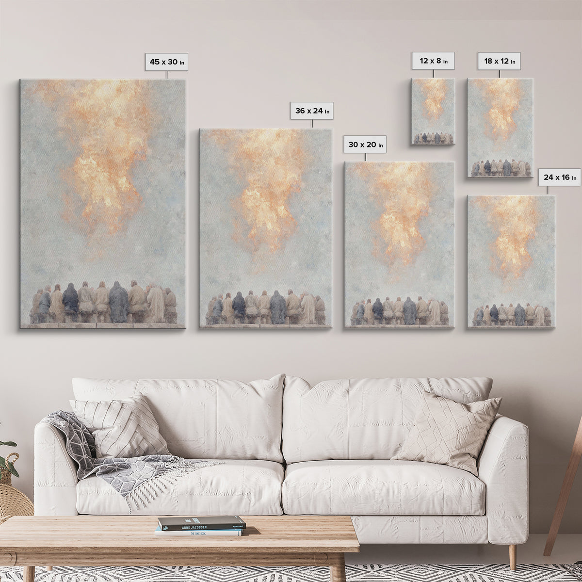Pentecost Flame – Framed Canvas Print – Christian Wall Art – Christian Art Canvas – Christian Painting – Vintage Christian Art – Christian