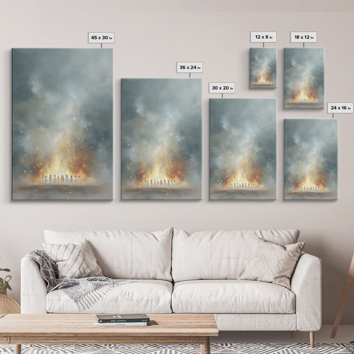 Heavenly Fire – Framed Canvas Print – Christian Wall Art – Christian Art Canvas – Jesus Painting – Moody Christian Art – Large Christian Pa