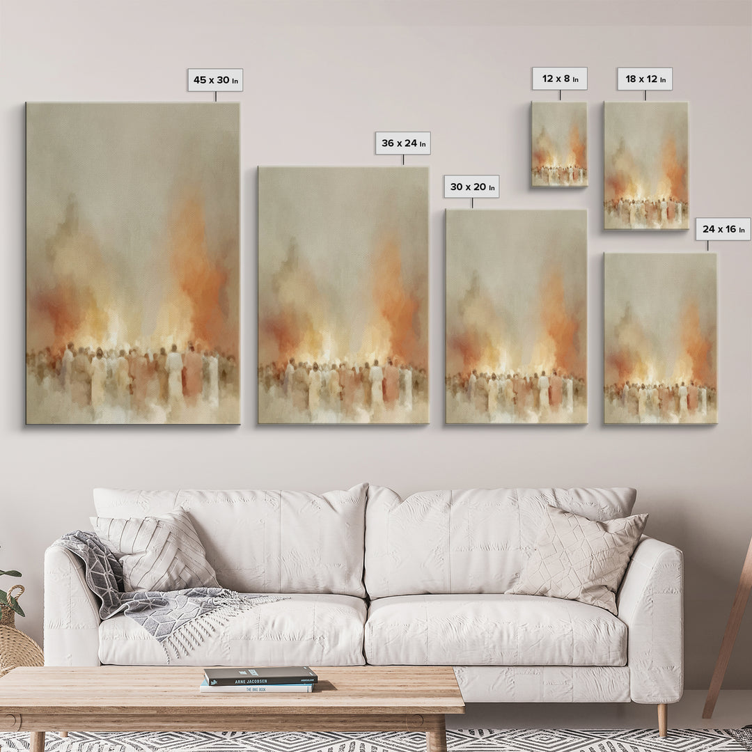 Gathered In Spirit – Framed Canvas Print – Christian Wall Art – Christian Art Canvas – Christian Painting – Vintage Christian Art – Subtle