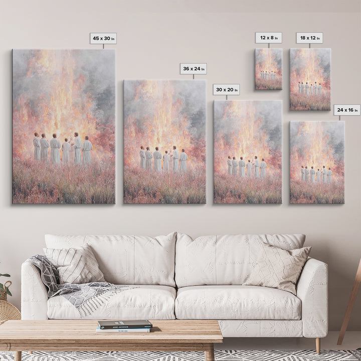 Fires Of Fellowship – Framed Canvas Print – Christian Wall Art – Christian Art Canvas – Christian Painting – Christian Art – Vintage Christ