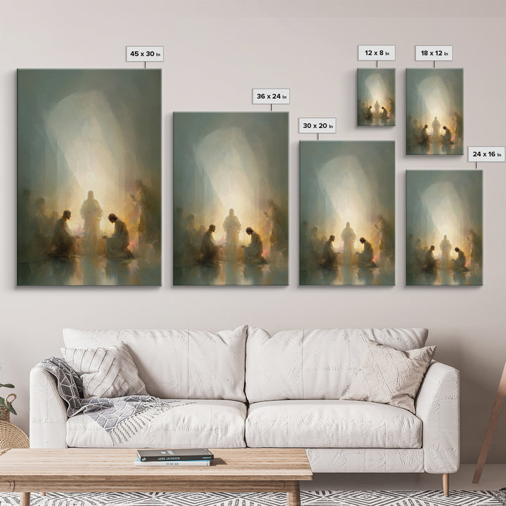 Radiant Supper – Framed Canvas Print – Christian Art Canvas – Christian Wall Art – Modern Christian Painting – Jesus Painting – Christian A