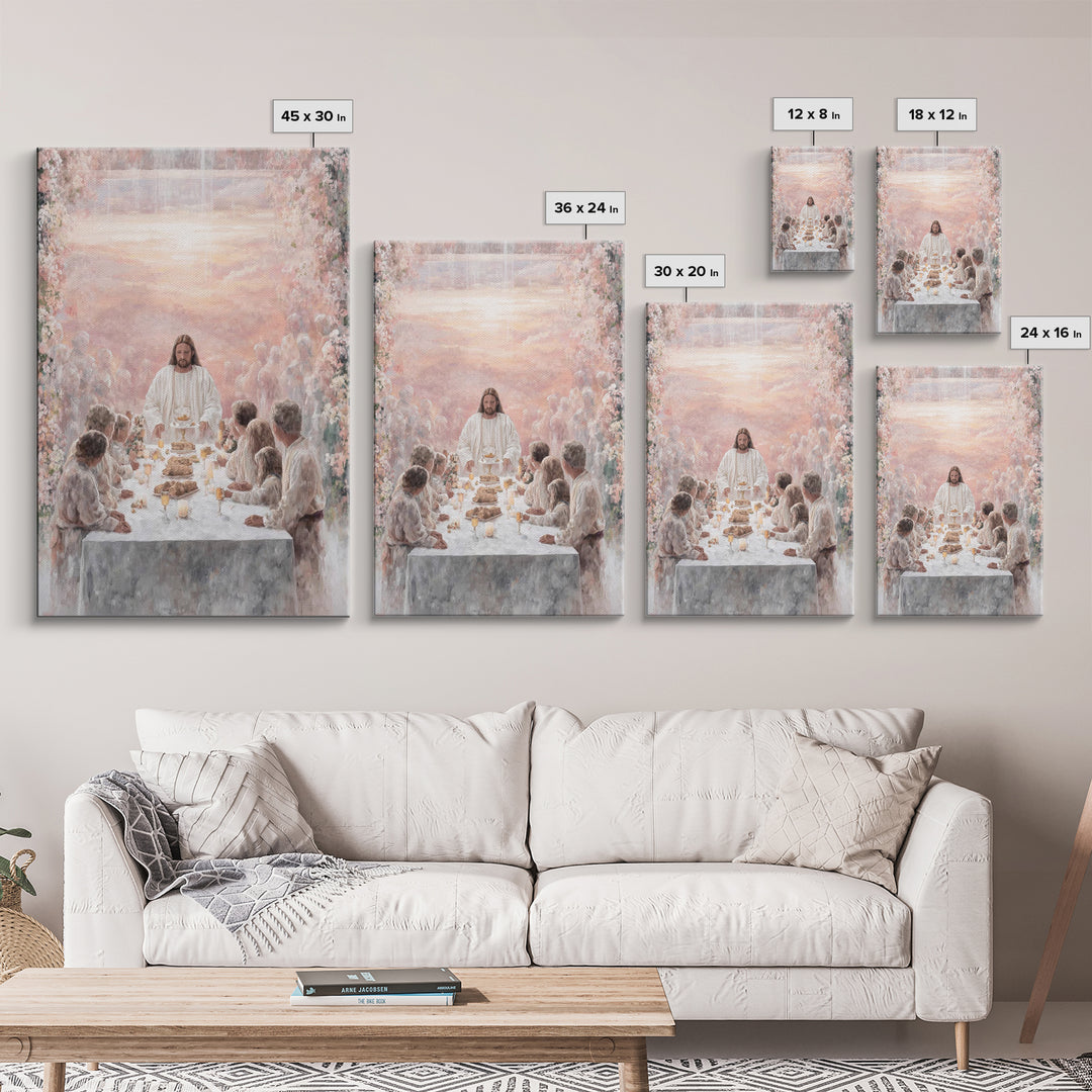 Heavenly Feast – Framed Canvas Print – Christian Wall Art – Christian Art Canvas – Christian Art – Jesus Painting – Christian Gift Ideas