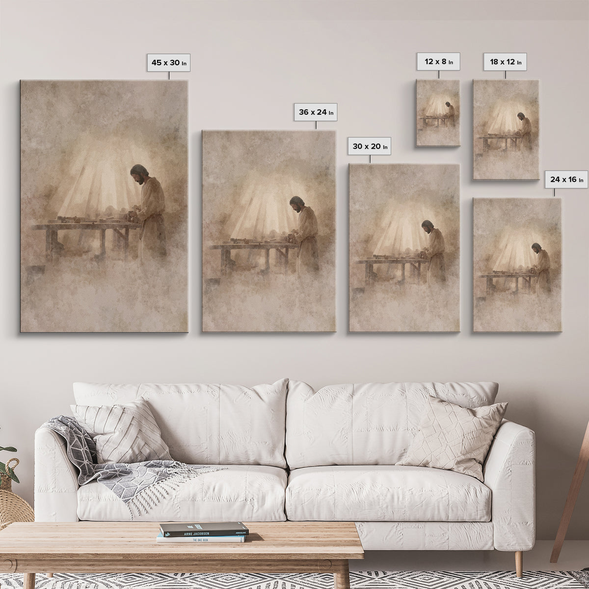 Carpenter’s Grace – Framed Canvas Print – Christian Art Canvas – Christian Wall Art – Christian Painting – Vintage Christian Art – Christia