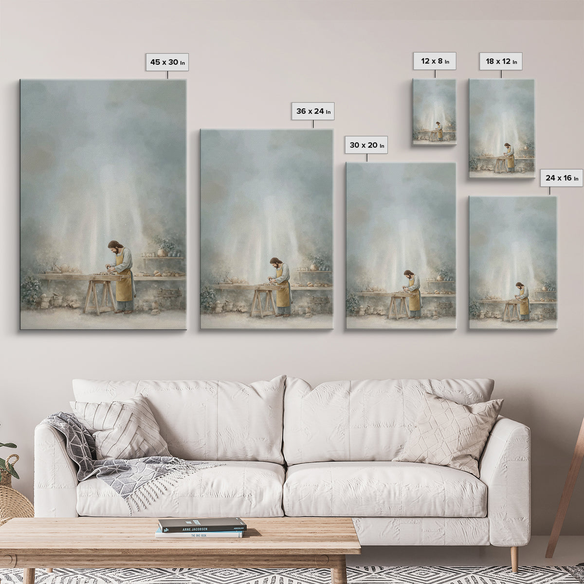 Workshop Of Faith – Framed Canvas Print – Christian Wall Art – Christian Art Canvas – Modern Christian Art – Subtle Christian Art – Christi
