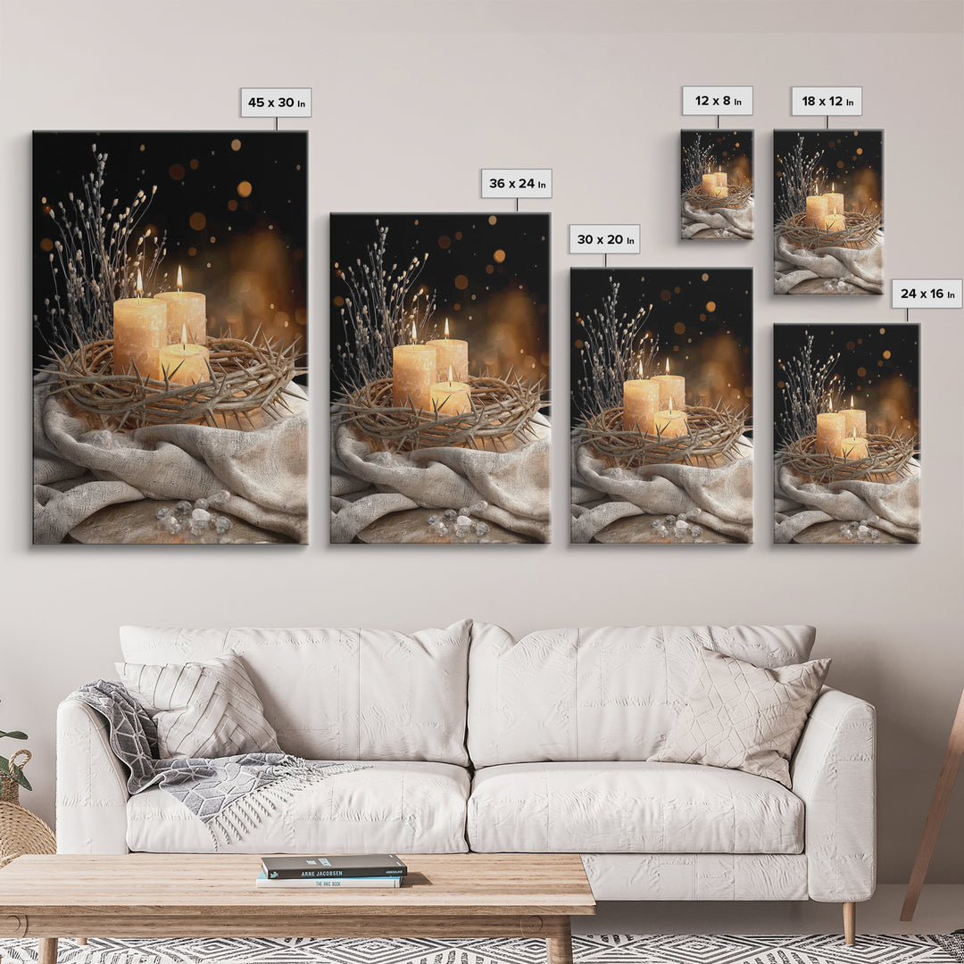 Crown Of Light – Framed Canvas Print – Christian Wall Art – Christian Art Canvas – Christmas Art – Christian Decor – Moody Christian Art