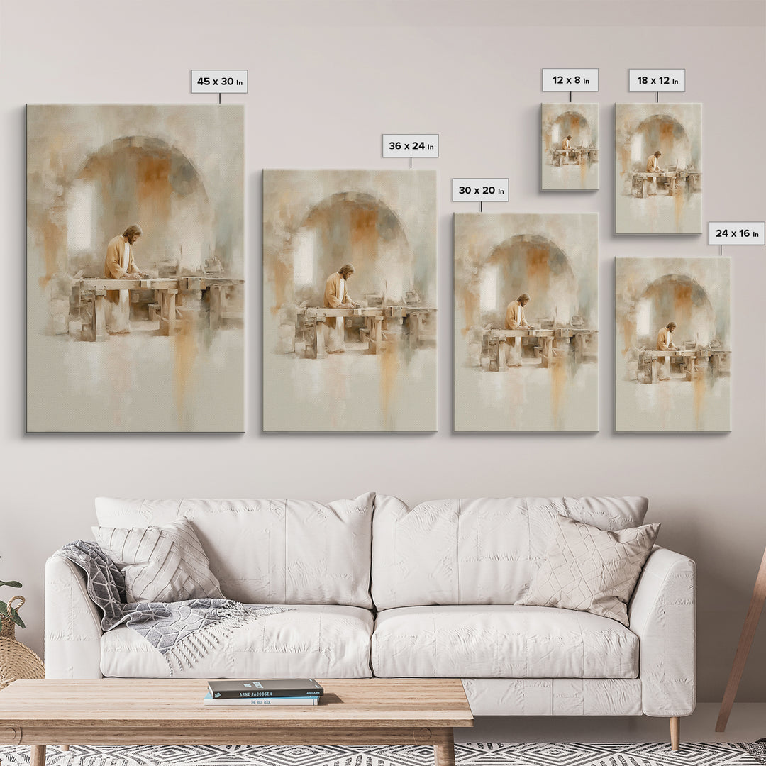 Craft Of Devotion – Framed Canvas Print – Christian Wall Art – Christian Art Canvas – Christian Painting – Minimalist Christian Art – Chris