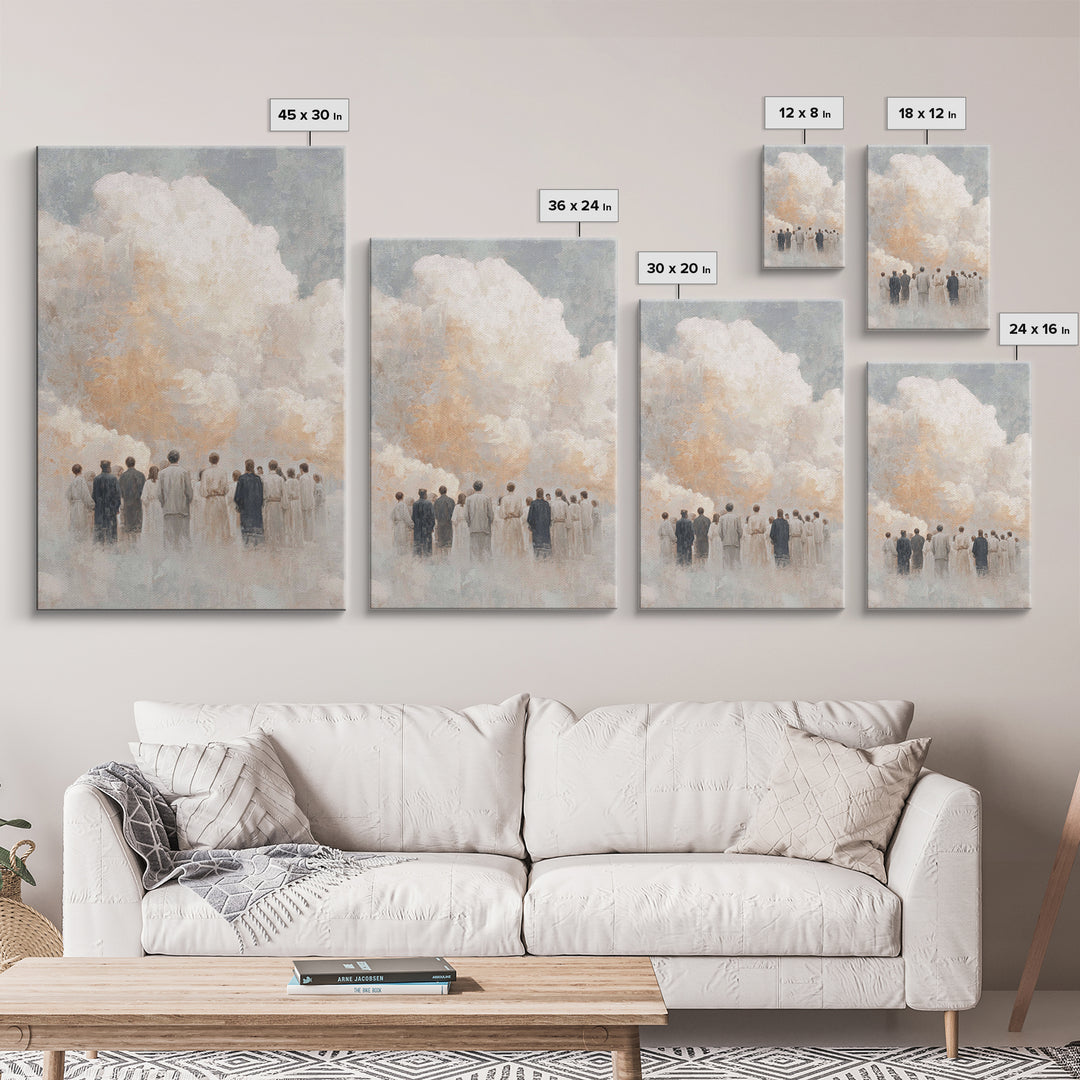 Cloudward Gathering - Framed Canvas Print - Christian Art Canvas - Christian Wall Art - Christian Painting - Christian Decor - Christmas Ar