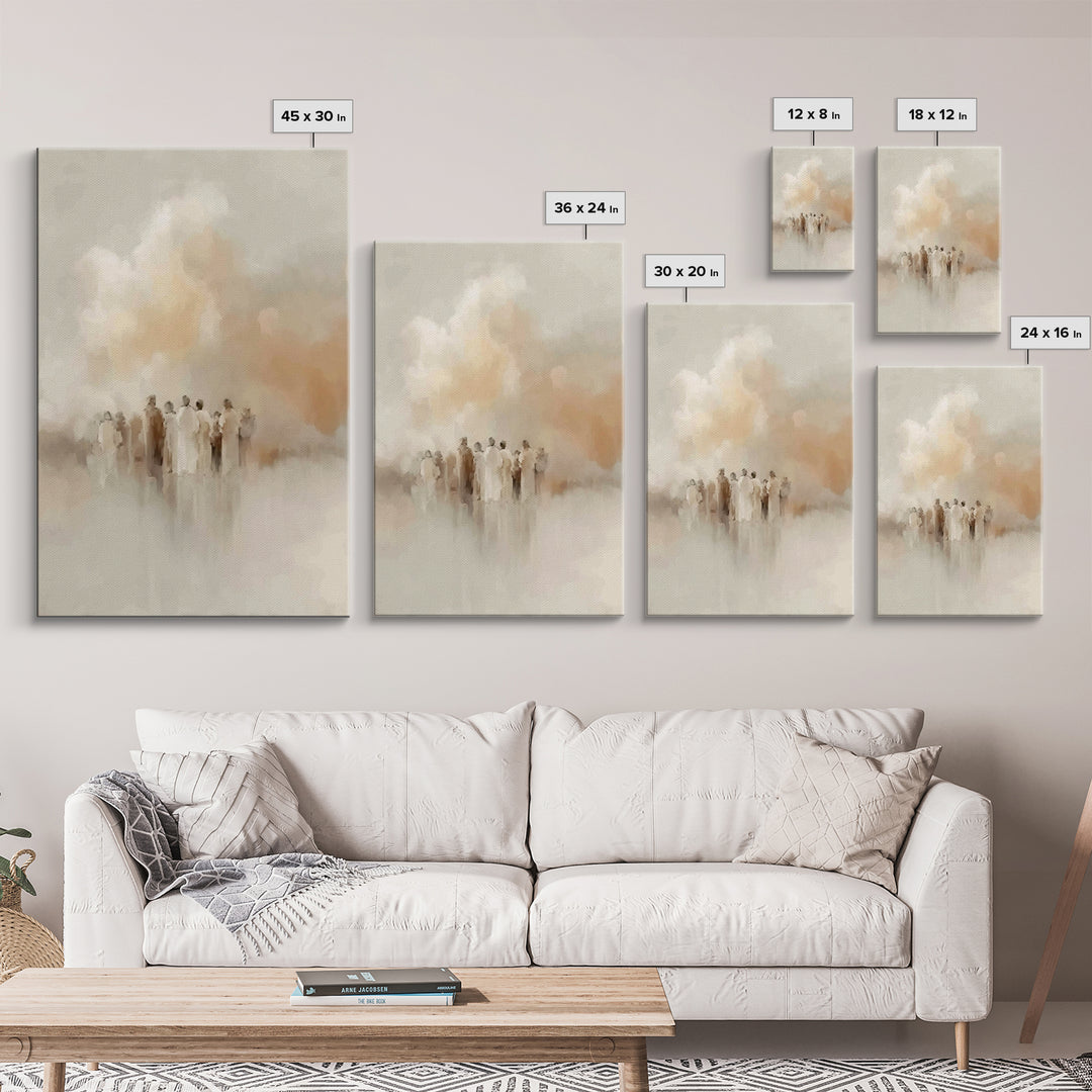 Soft Cloud Gathering, Framed Canvas Print, Christian Wall Art, Christian Art Canvas, Christian Painting, Christian Decor, Christmas Art