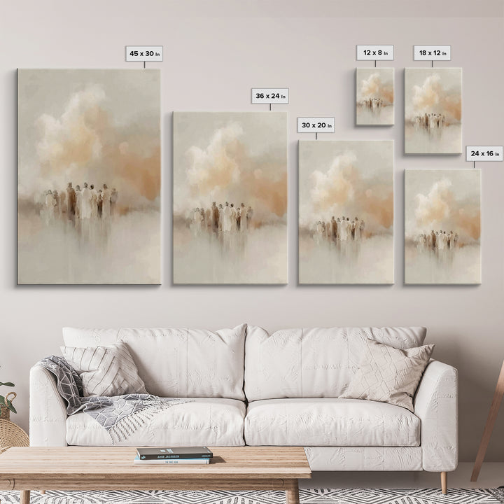 Soft Cloud Gathering, Framed Canvas Print, Christian Wall Art, Christian Art Canvas, Christian Painting, Christian Decor, Christmas Art