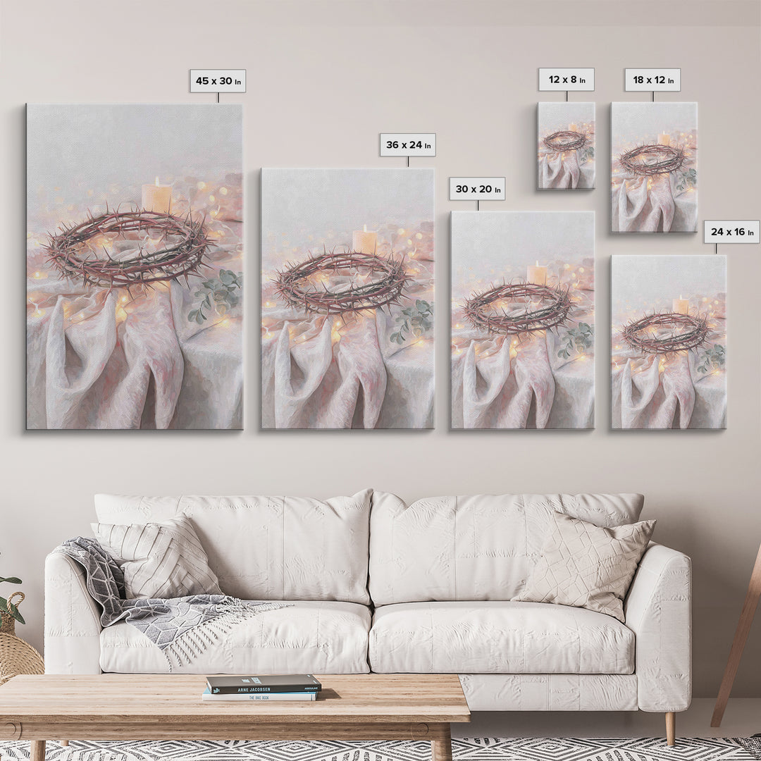 Thorns Of Grace | Framed Canvas Print | Christian Art Canvas | Christian Christmas Art | Christian Wall Art | Subtle Christian Art | Christ