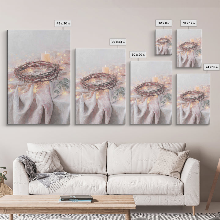 Thorns Of Grace | Framed Canvas Print | Christian Art Canvas | Christian Christmas Art | Christian Wall Art | Subtle Christian Art | Christ