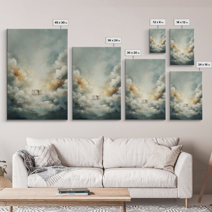Celestial Gathering - Framed Canvas Print - Christian Wall Art - Christian Art Canvas - Christian Painting - Christian Decor - Christmas Ar