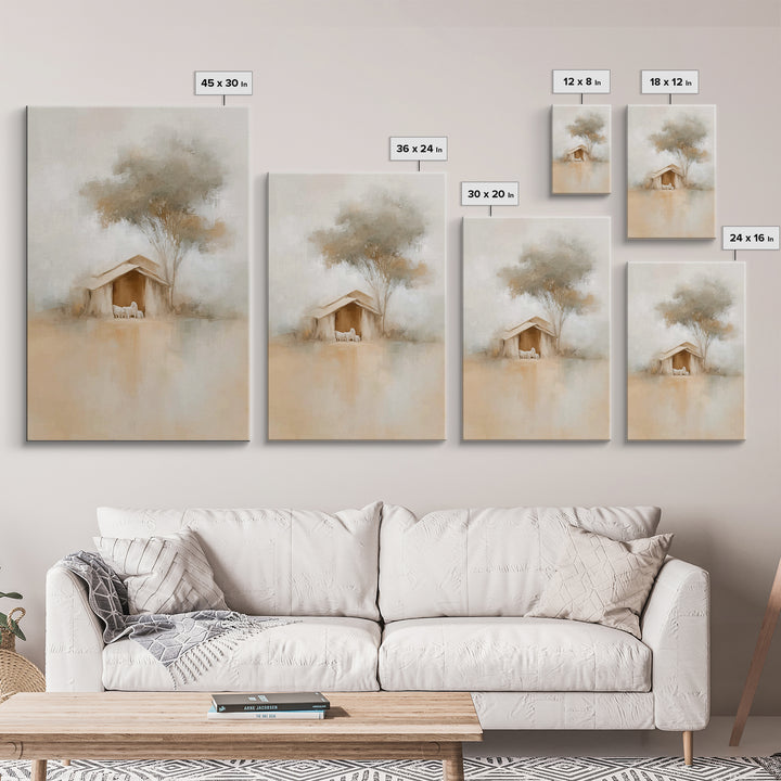 Silent Manger Peace – Framed Canvas Print – Christian Art Canvas – Minimalist Christian Art – Christmas Wall Art – Unique Christian Art – C