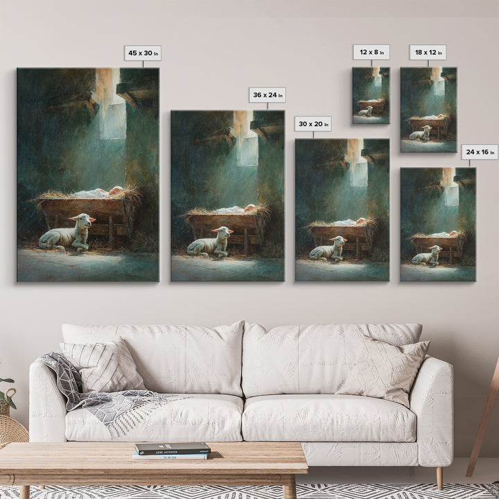 Father’s Gentle Watch – Framed Canvas Print – Christian Wall Art – Jesus Painting – Christian Art Canvas – Christmas Art Prints – Christian