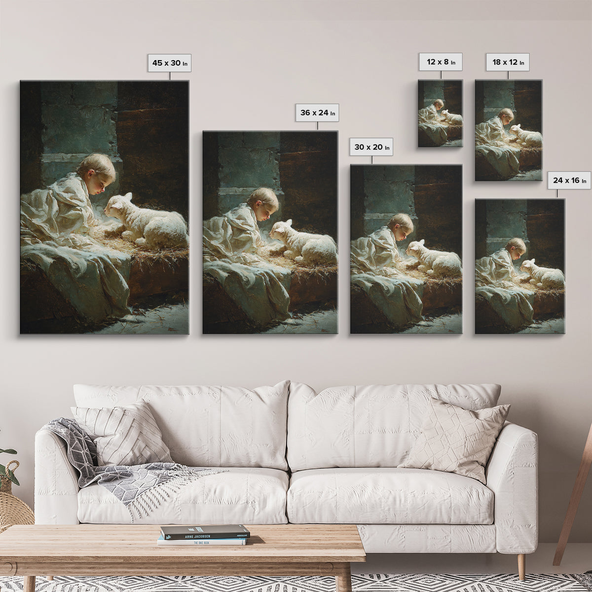 Holy Child Light – Framed Canvas Print – Christian Art Canvas – Christian Wall Art – Jesus Christmas Art – Vintage Christian Art – Christia