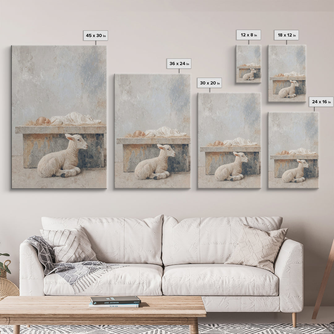 Manger Quiet Hope – Framed Canvas Print – Christian Wall Art – Christian Christmas Art – Christian Art Canvas – Subtle Christian Art – Jesu
