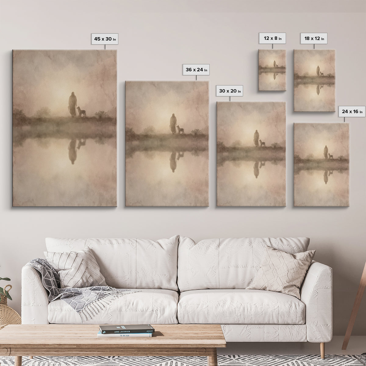 Shepherd’s Gentle Path – Framed Canvas Print – Christian Art Canvas – Christian Wall Art – Subtle Christian Art – Christian Painting – Chri