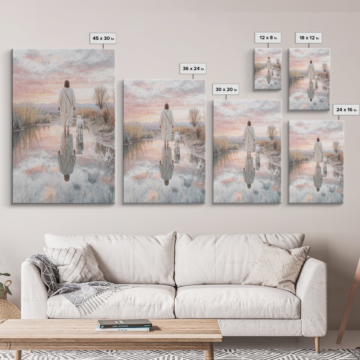 Still Waters Grace – Framed Canvas Print – Christian Art Canvas – Christian Painting – Jesus Art Print – Large Christian Art – Christian De