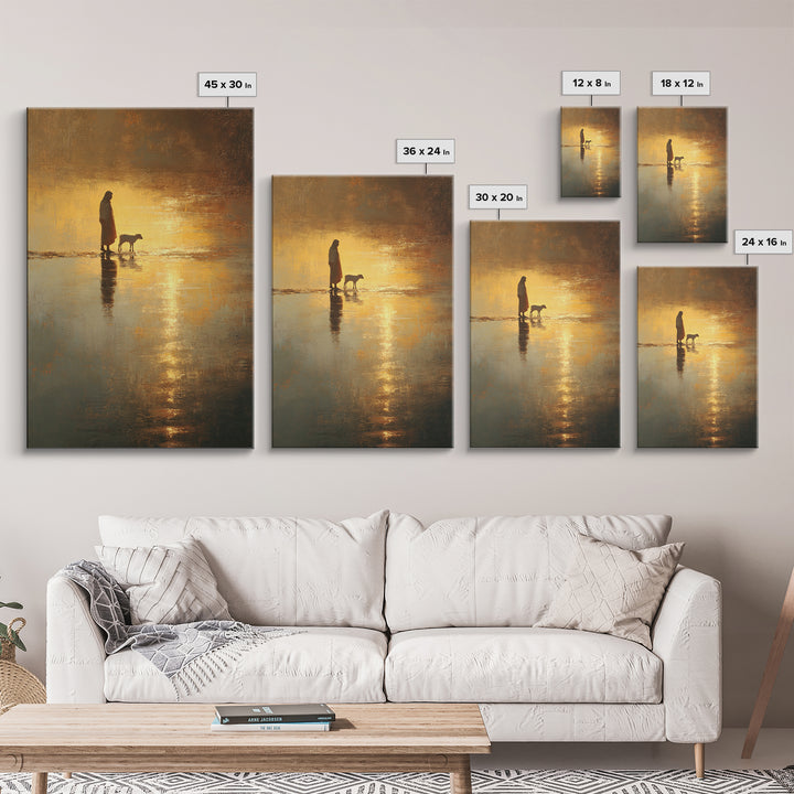 Golden Quiet Valley – Framed Canvas Print – Christian Art Canvas – Moody Christian Art – Jesus Painting – Christian Wall Art – Christian De