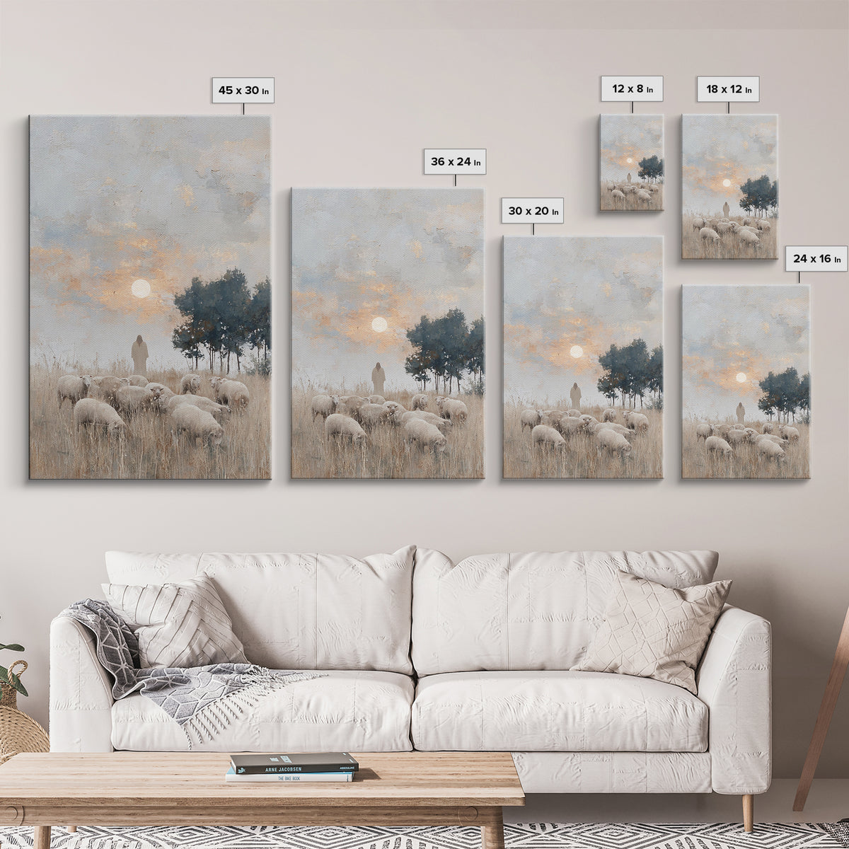 Pasture Of Mercy – Framed Canvas Print – Christian Art Print – Christian Wall Art – Jesus Painting – Christian Art Canvas – Christian Chris