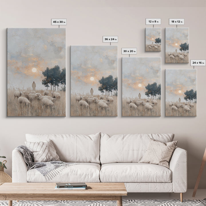 Pasture Of Mercy – Framed Canvas Print – Christian Art Print – Christian Wall Art – Jesus Painting – Christian Art Canvas – Christian Chris