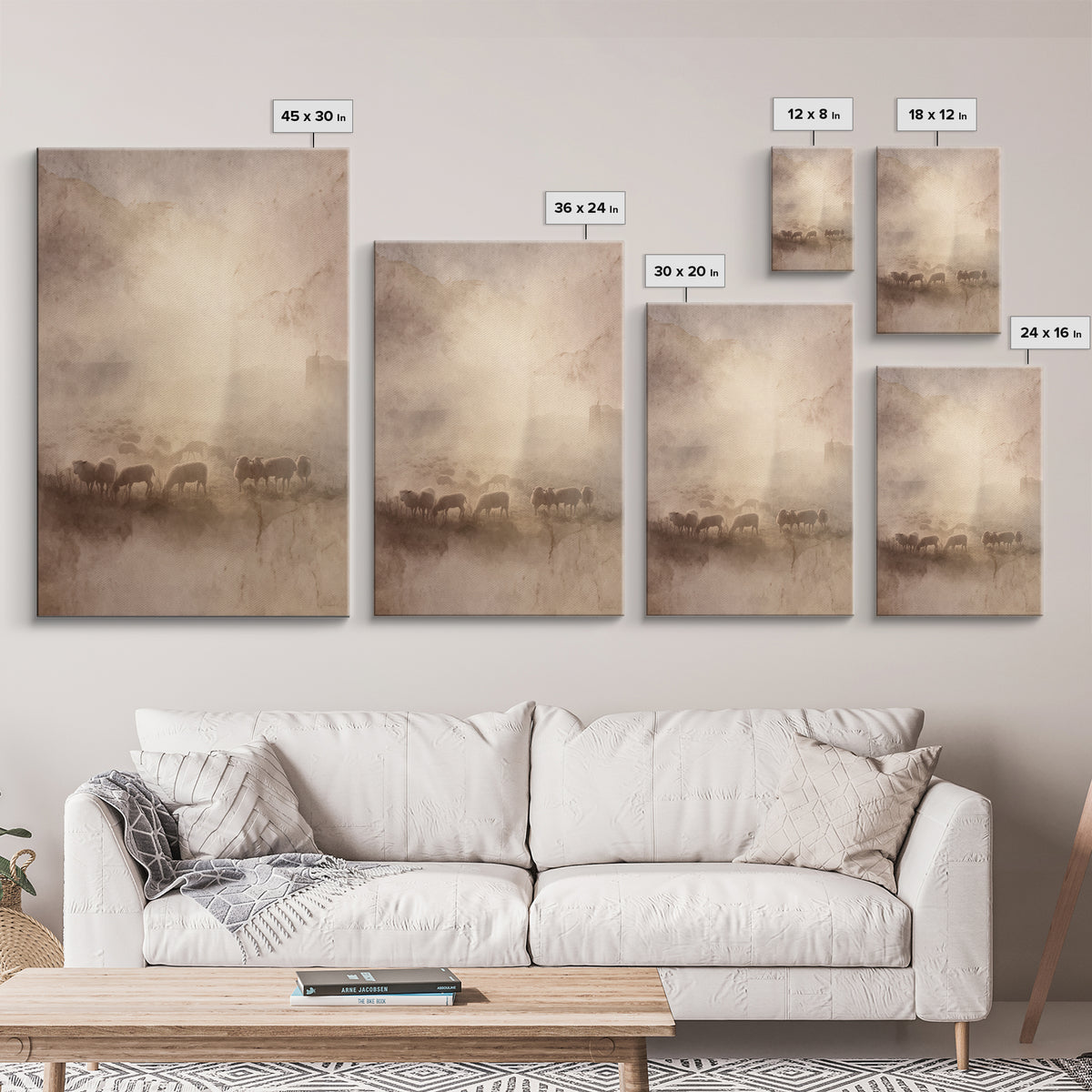 Morning Flock Rising – Framed Canvas Print – Christian Art Canvas – Subtle Christian Art – Christian Wall Art – Jesus Painting – Christian