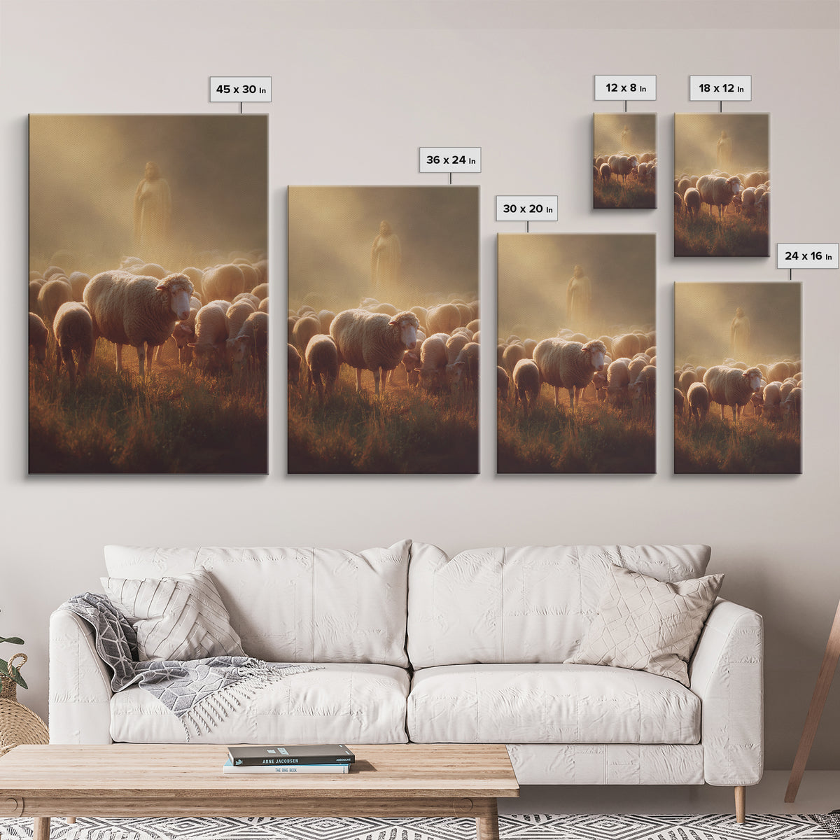 Shepherd’s Watchlight – Framed Canvas Print – Jesus Painting – Christian Art Canvas – Christian Christmas Art – Moody Christian Art – Chris
