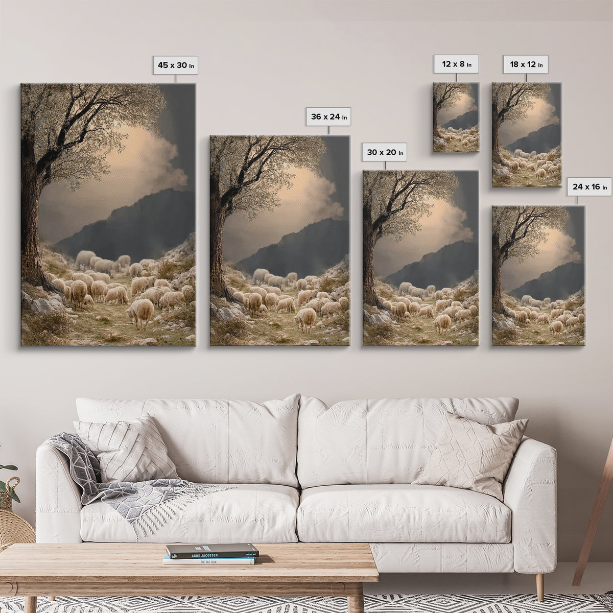 Olive Path Grace – Framed Canvas Print – Christian Wall Art – Christmas Art – Christian Art Canvas – Vintage Christian Art – Christian Deco