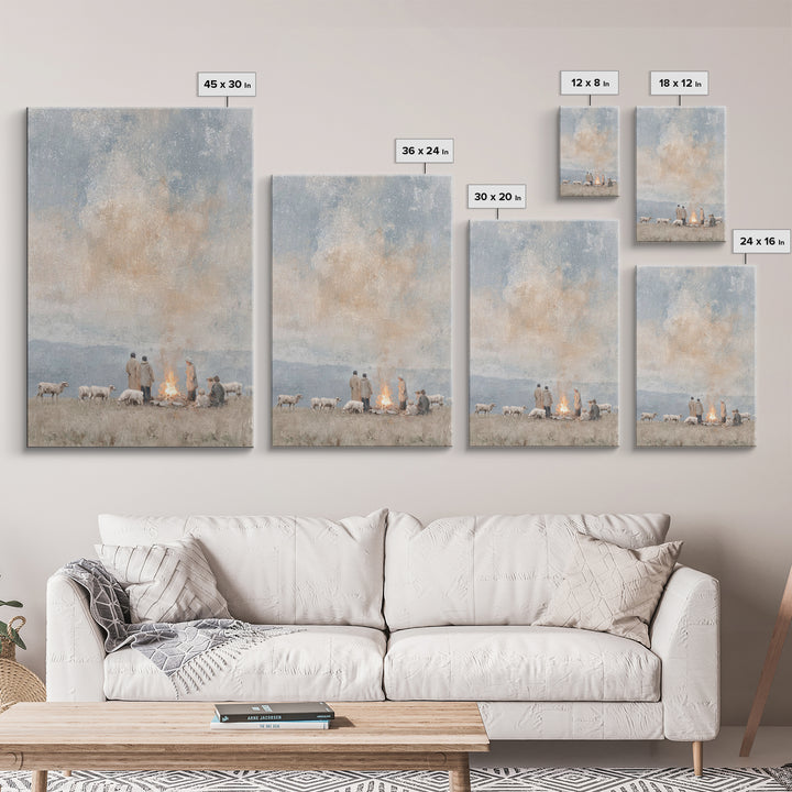 Still Night Vigil – Framed Canvas Print – Christian Art Canvas – Subtle Christian Art – Christian Painting – Christmas Art – Christian Wall