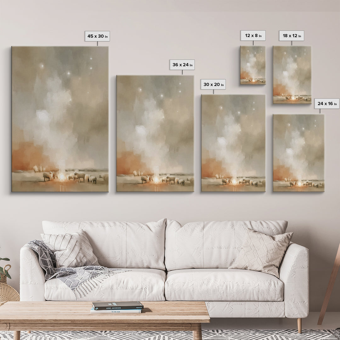 Silent Star Rising – Framed Canvas Print – Christian Wall Art – Christmas Art – Christian Art Canvas – Vintage Christian Art – Christian Ch