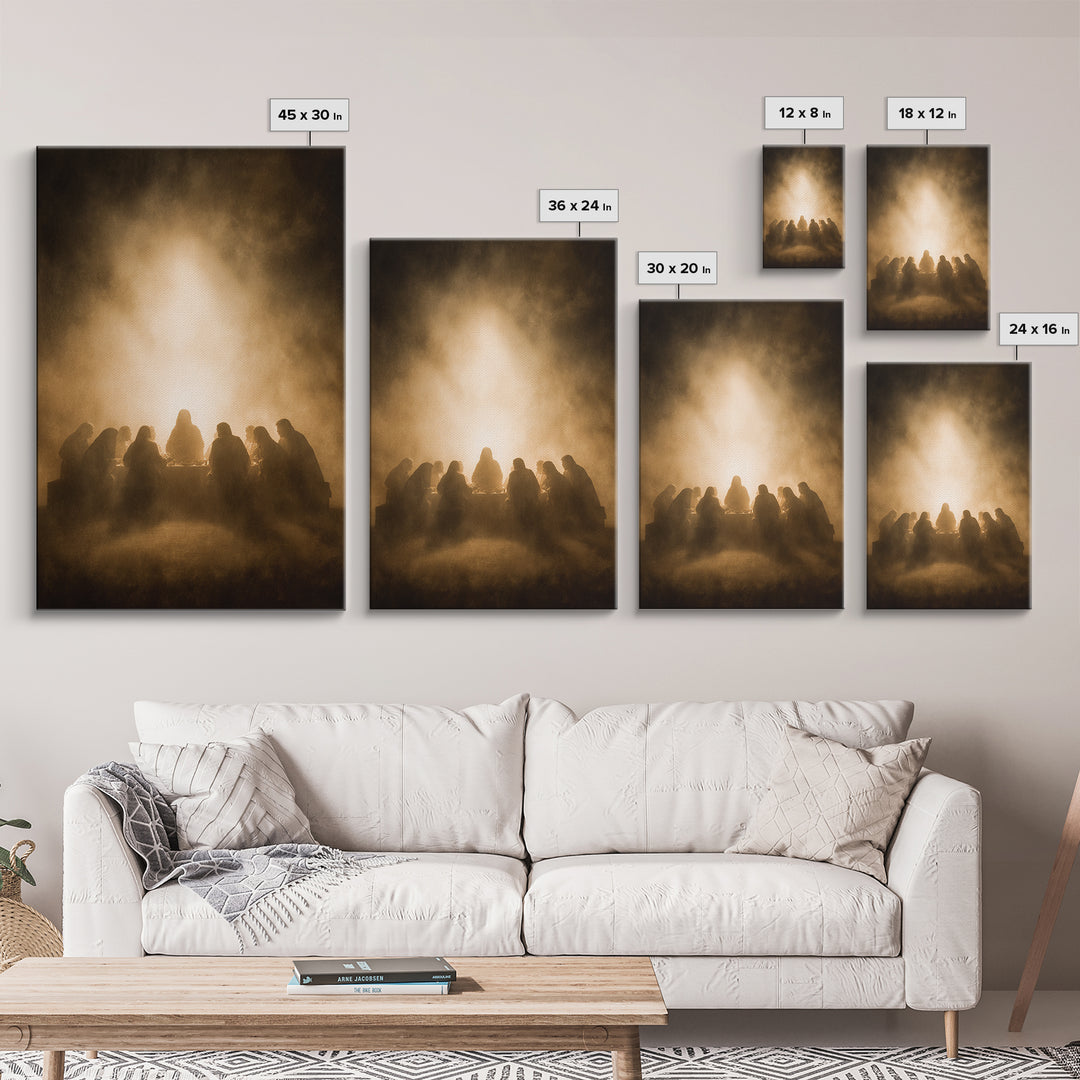 Supper Of Grace – Framed Canvas Print – Christian Art Canvas – Christian Wall Art – Jesus Painting – Christian Christmas Art – Vintage Chri