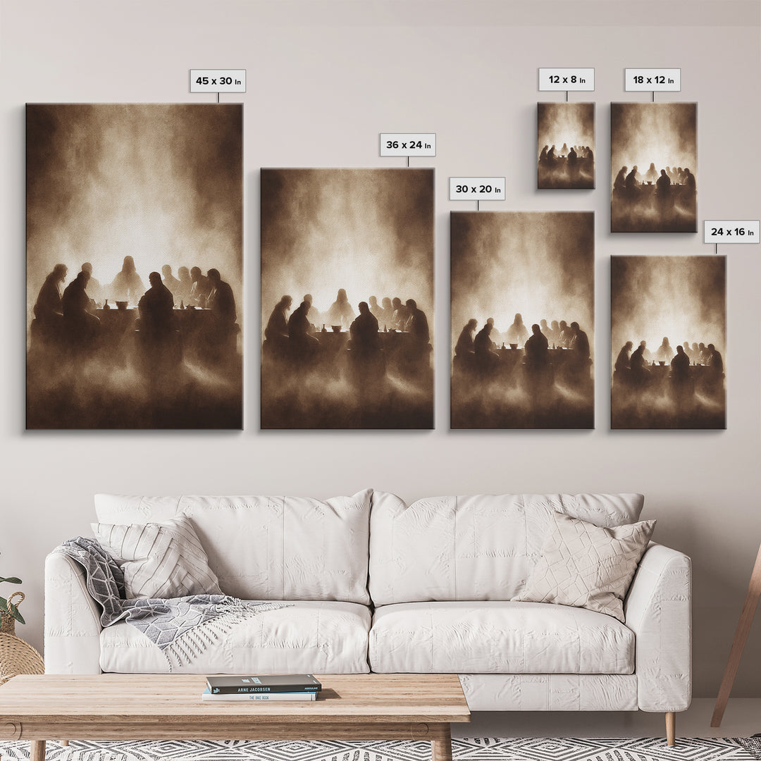 Table Of Fellowship – Framed Canvas Print – Christian Wall Art – Jesus Painting – Christian Art Canvas – Moody Christian Art – Christian Ch