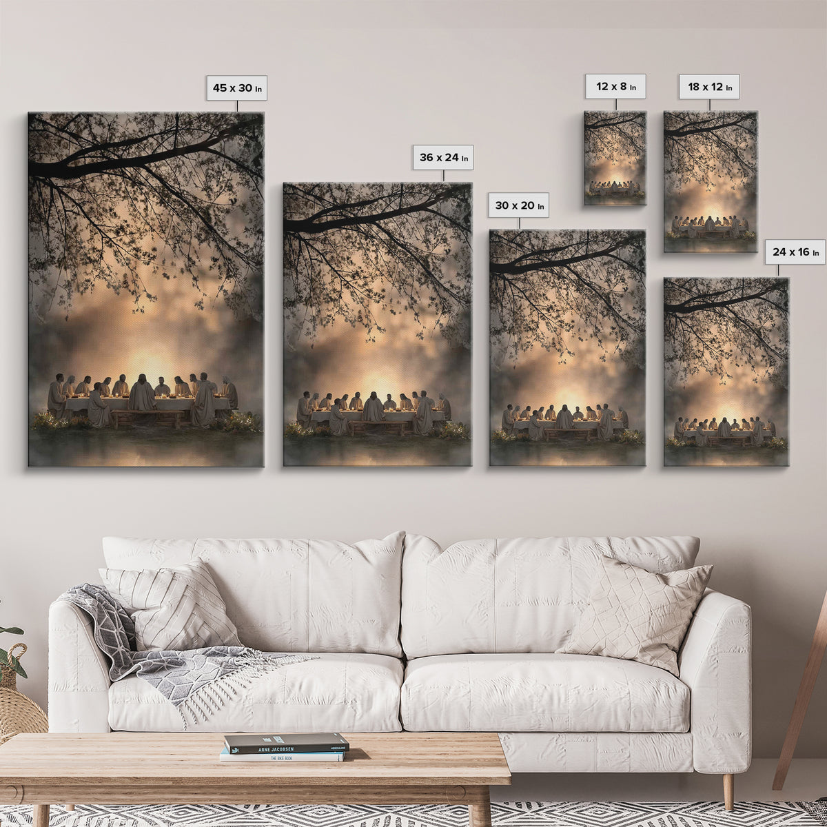 Sacred Gathering – Framed Canvas Print – Christian Wall Art – Christian Art Canvas – Jesus Painting – Subtle Christian Art – Christian Chri