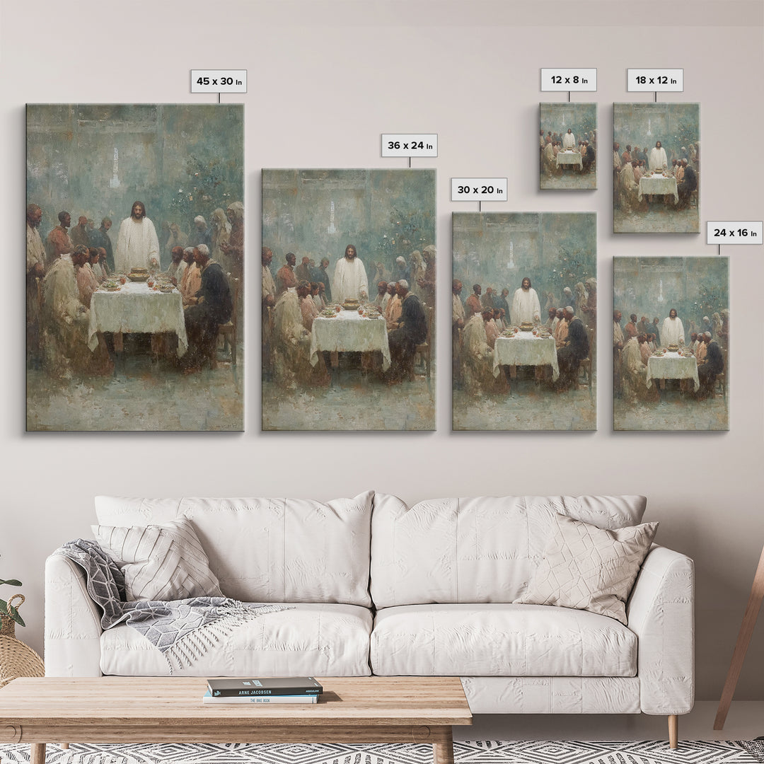 Garden Supper Peace – Framed Canvas Print – Christian Art Canvas – Jesus Painting – Christian Wall Art – Christian Christmas Art – Moody Ch