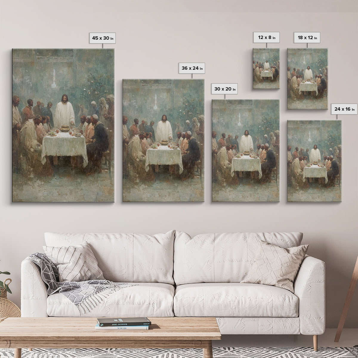 Garden Supper Peace – Framed Canvas Print – Christian Art Canvas – Jesus Painting – Christian Wall Art – Christian Christmas Art – Moody Ch