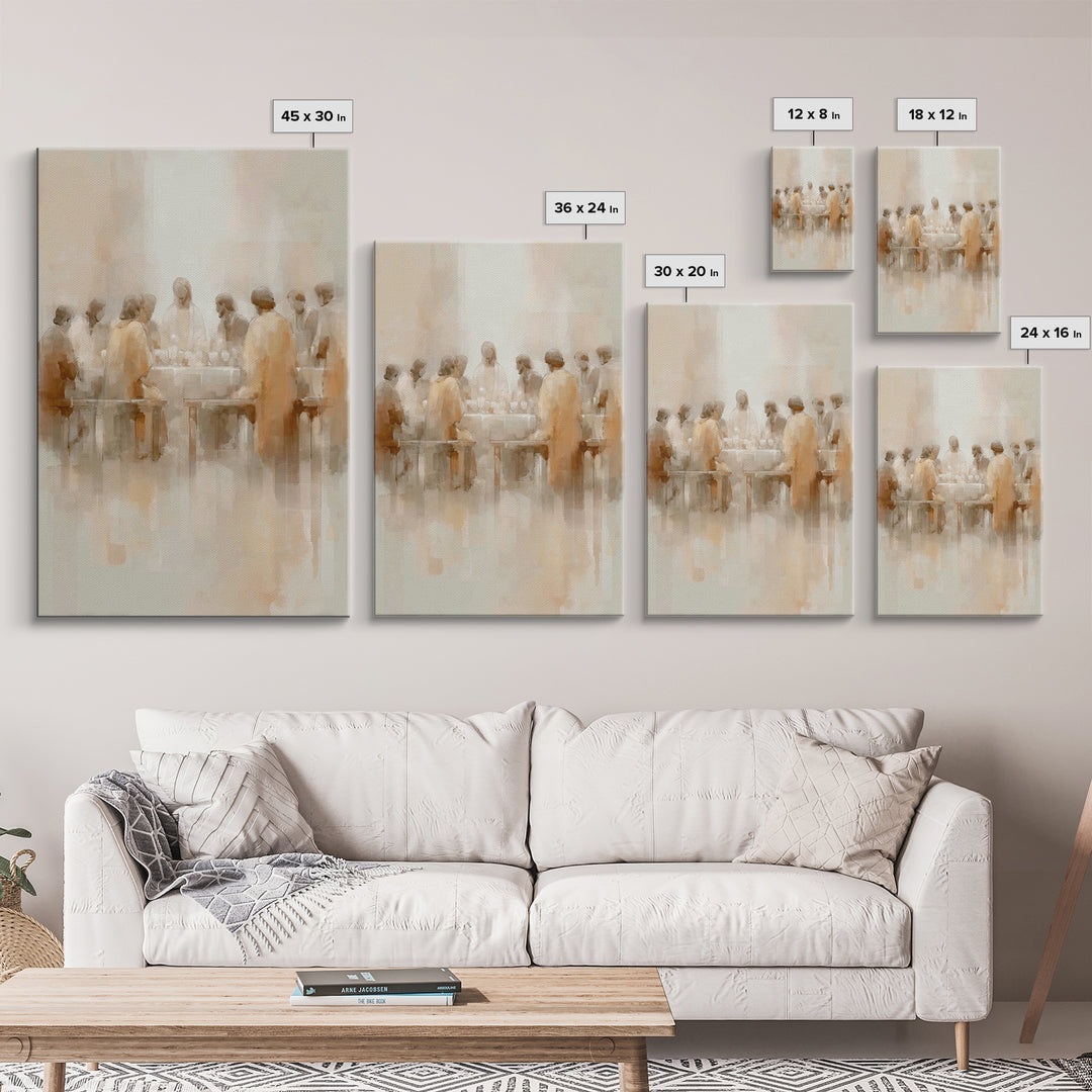 Holy Feast Circle – Framed Canvas Print – Christian Painting – Christian Wall Art – Jesus Art Print – Christian Art Canvas – Vintage Christ