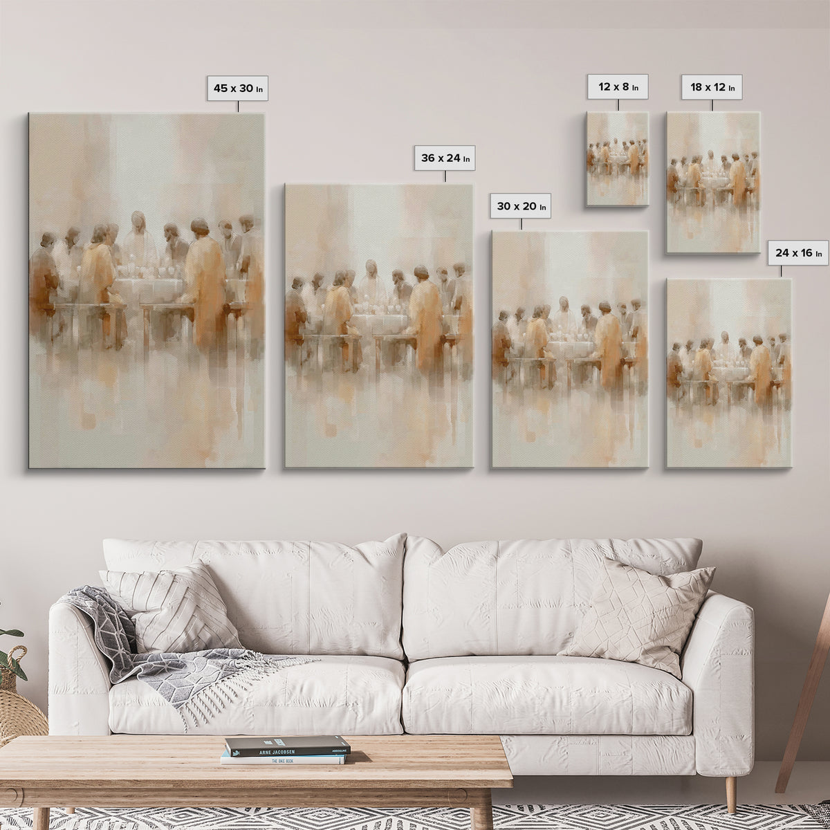 Holy Feast Circle – Framed Canvas Print – Christian Painting – Christian Wall Art – Jesus Art Print – Christian Art Canvas – Vintage Christ