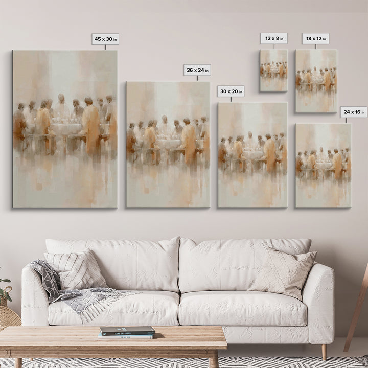 Holy Feast Circle – Framed Canvas Print – Christian Painting – Christian Wall Art – Jesus Art Print – Christian Art Canvas – Vintage Christ