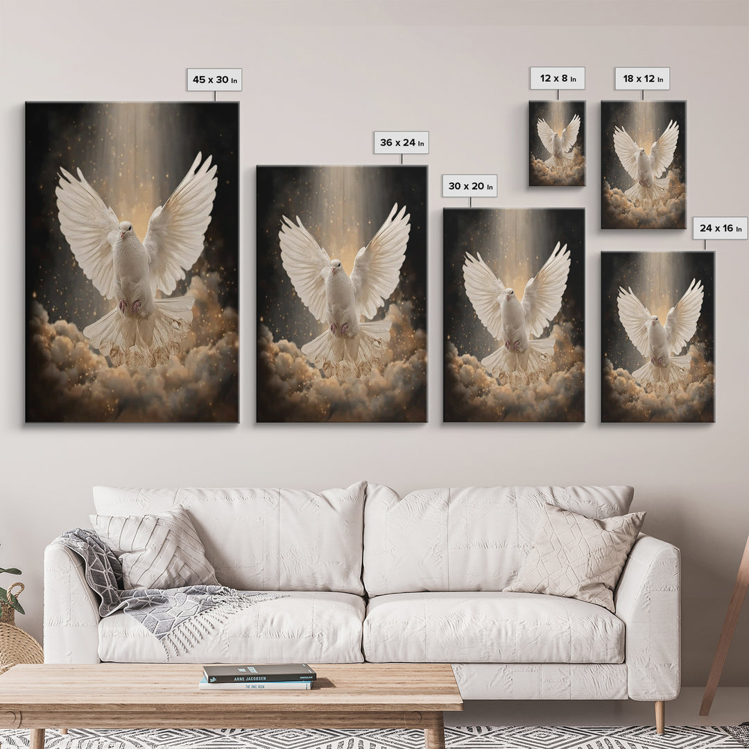 Holy Flight – Framed Canvas Print – Christian Art Canvas – Christian Wall Art – Christmas Art – Modern Christian Art – Christian Decoration