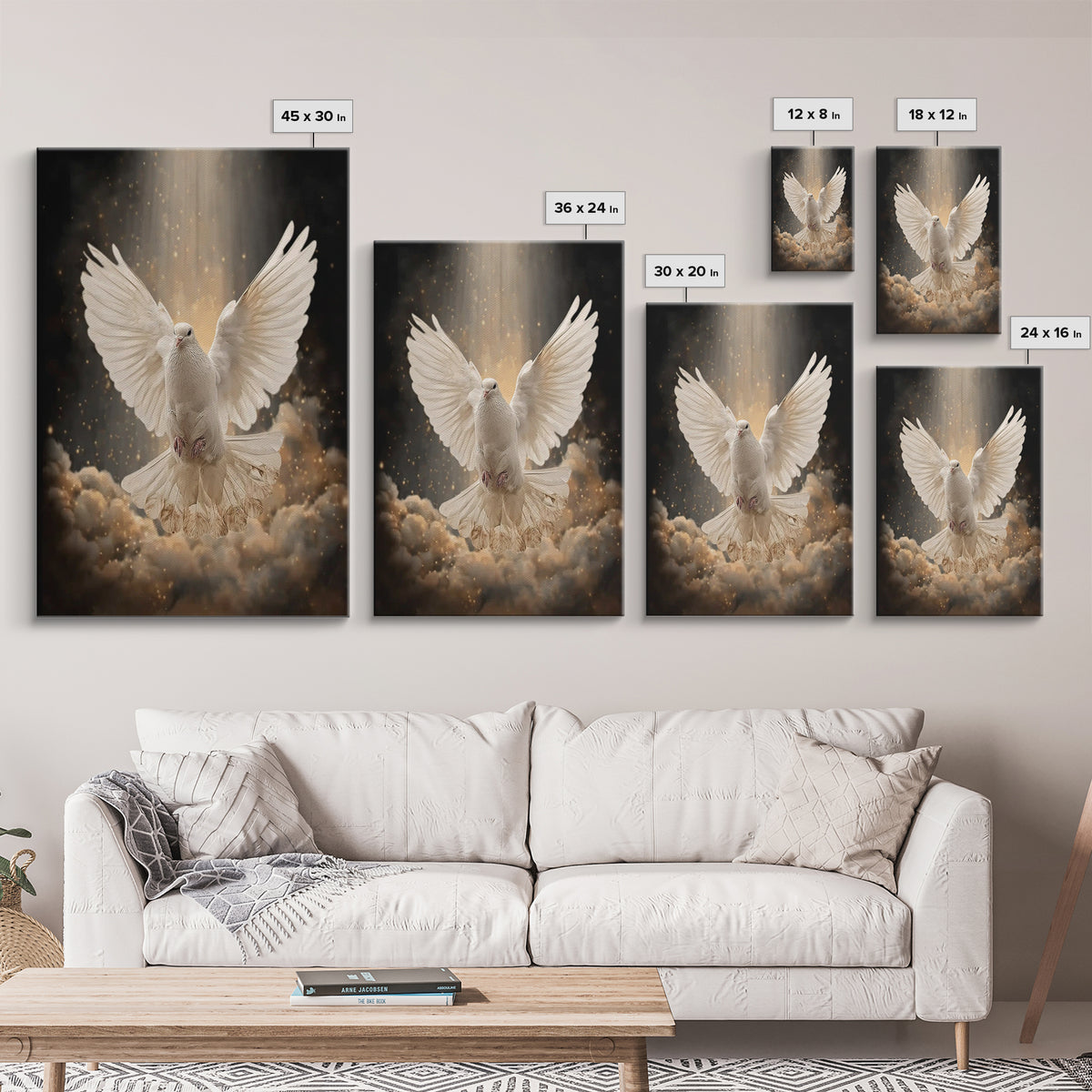 Holy Flight – Framed Canvas Print – Christian Art Canvas – Christian Wall Art – Christmas Art – Modern Christian Art – Christian Decoration