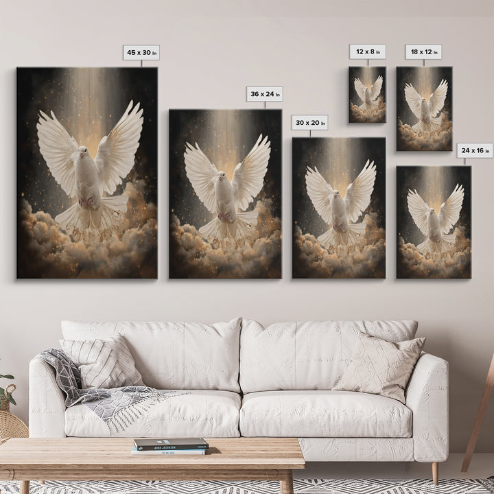Holy Flight – Framed Canvas Print – Christian Art Canvas – Christian Wall Art – Christmas Art – Modern Christian Art – Christian Decoration