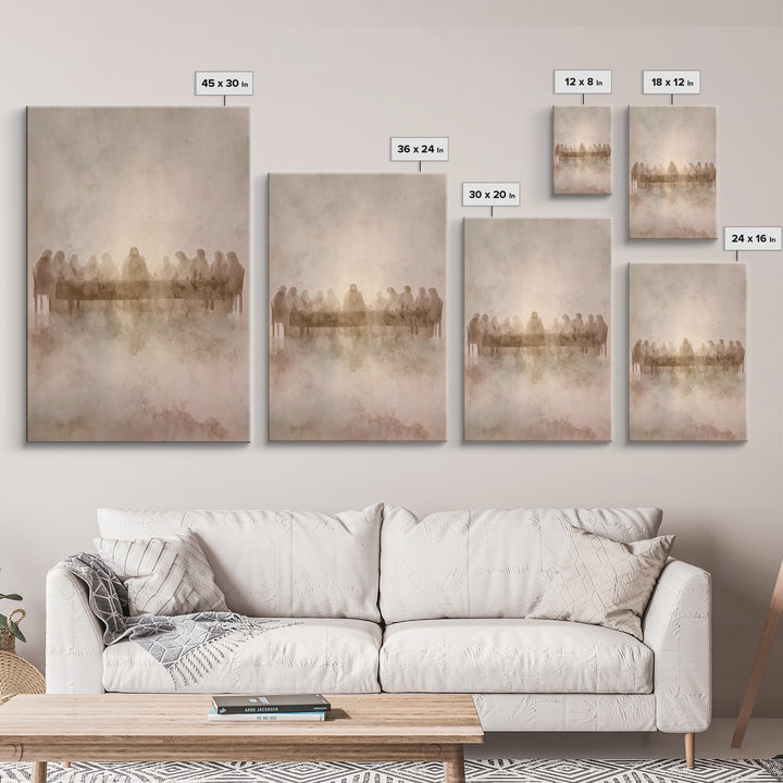 Table Of Twelve – Framed Canvas Print – Christian Art Canvas – Christian Wall Art – Jesus Painting – Minimalist Christian Art – Christian C