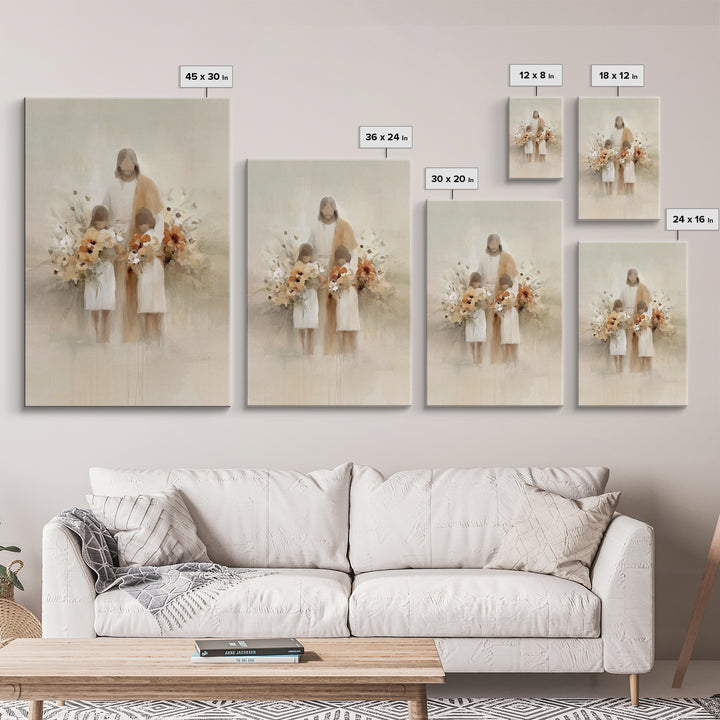 Garden Of Blessing | Framed Canvas Print | Christian Art Canvas | Jesus Art Print | Minimalist Christian Art | Christian Wall Art | Christi