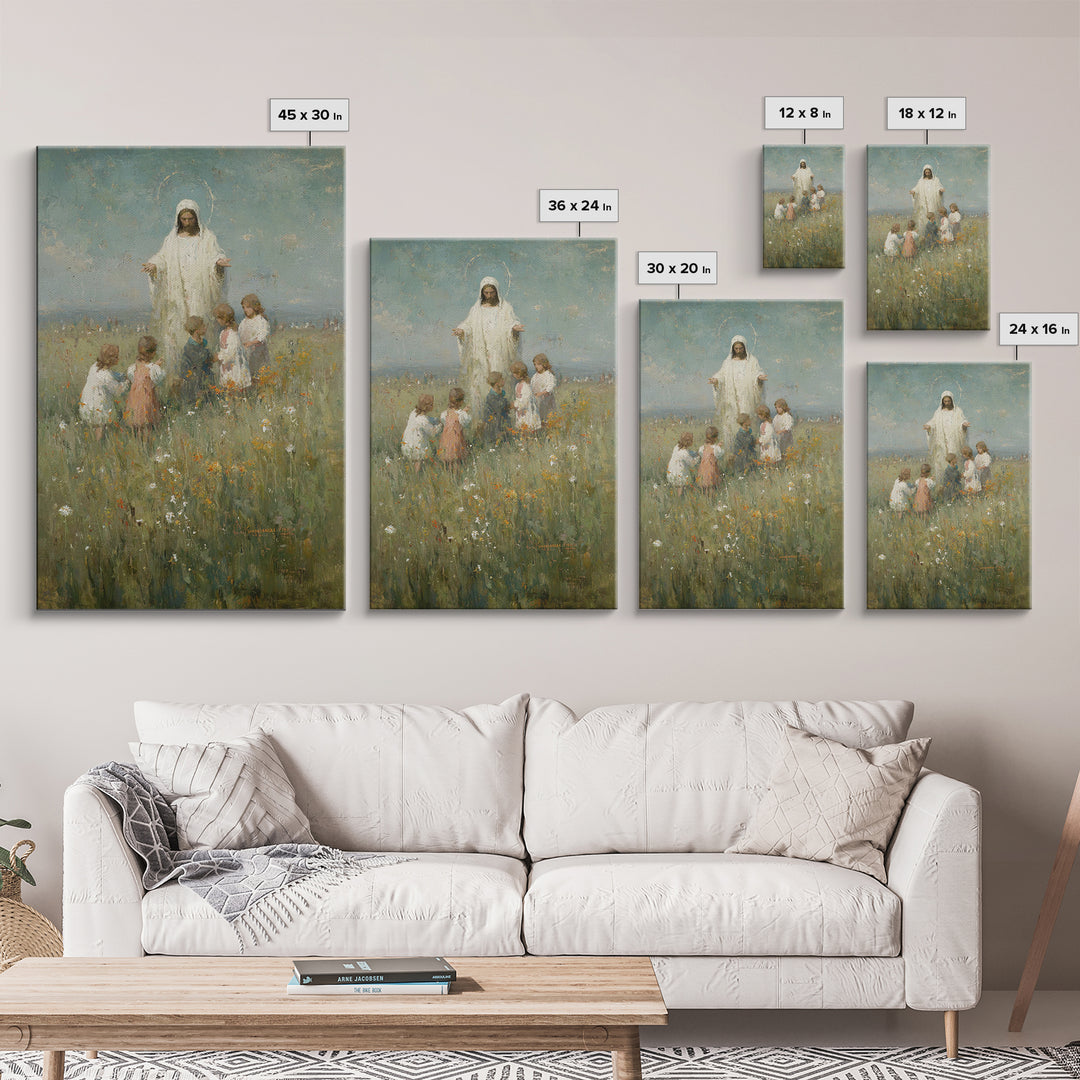 Field Of Hope – Framed Canvas Print – Christian Art Canvas – Jesus Painting – Christian Wall Art – Vintage Christian Art – Christian Art